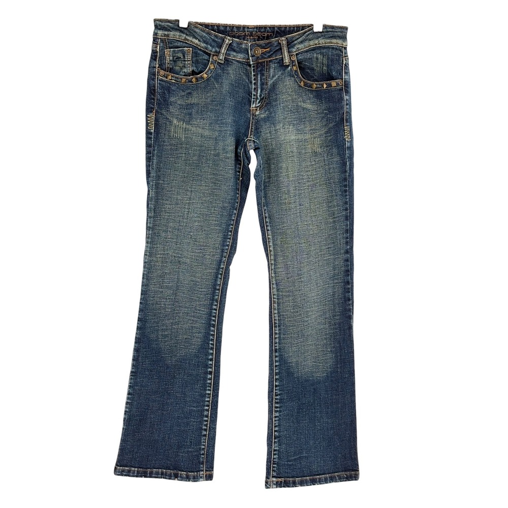 Boom Boom Jeans Bootcut Blue Studded Distressed Denim 11